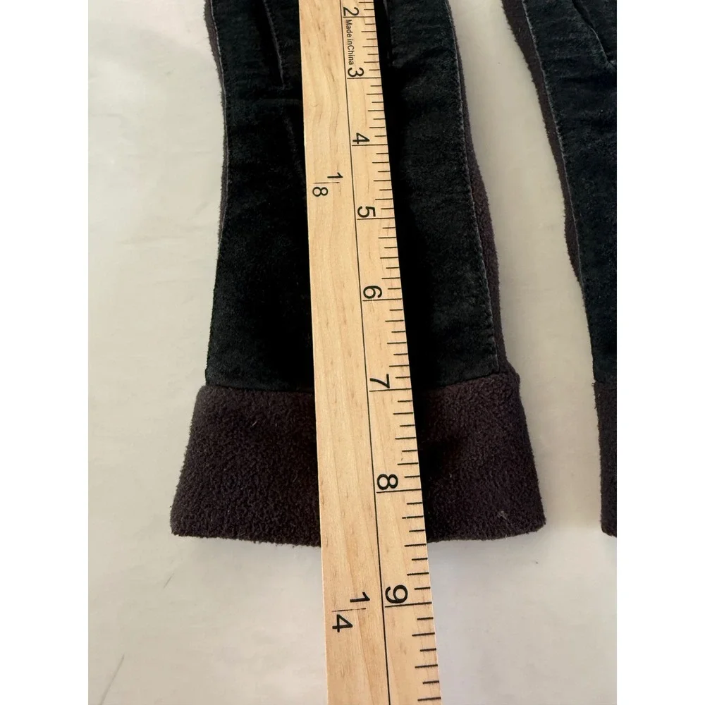 Womens Leather Winter Gloves Black Fleece‎ Lined Cold Weather Size S Soft Warm